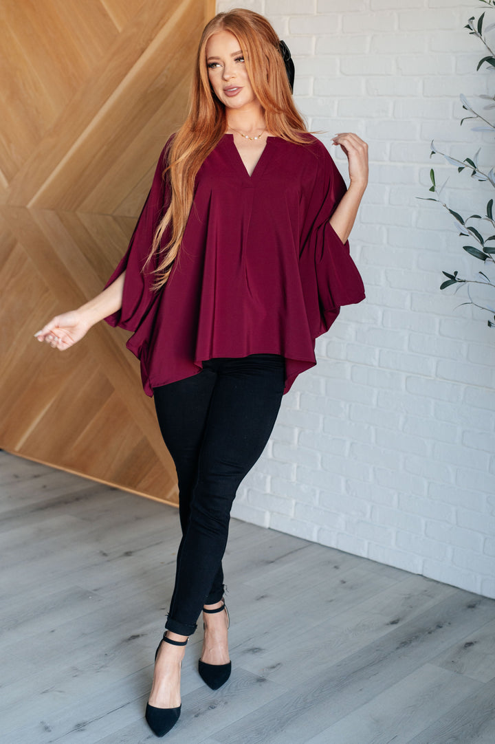 Universal Philosophy Blouse in Wine - 12/5