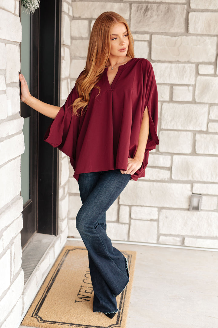 Universal Philosophy Blouse in Wine - 12/5