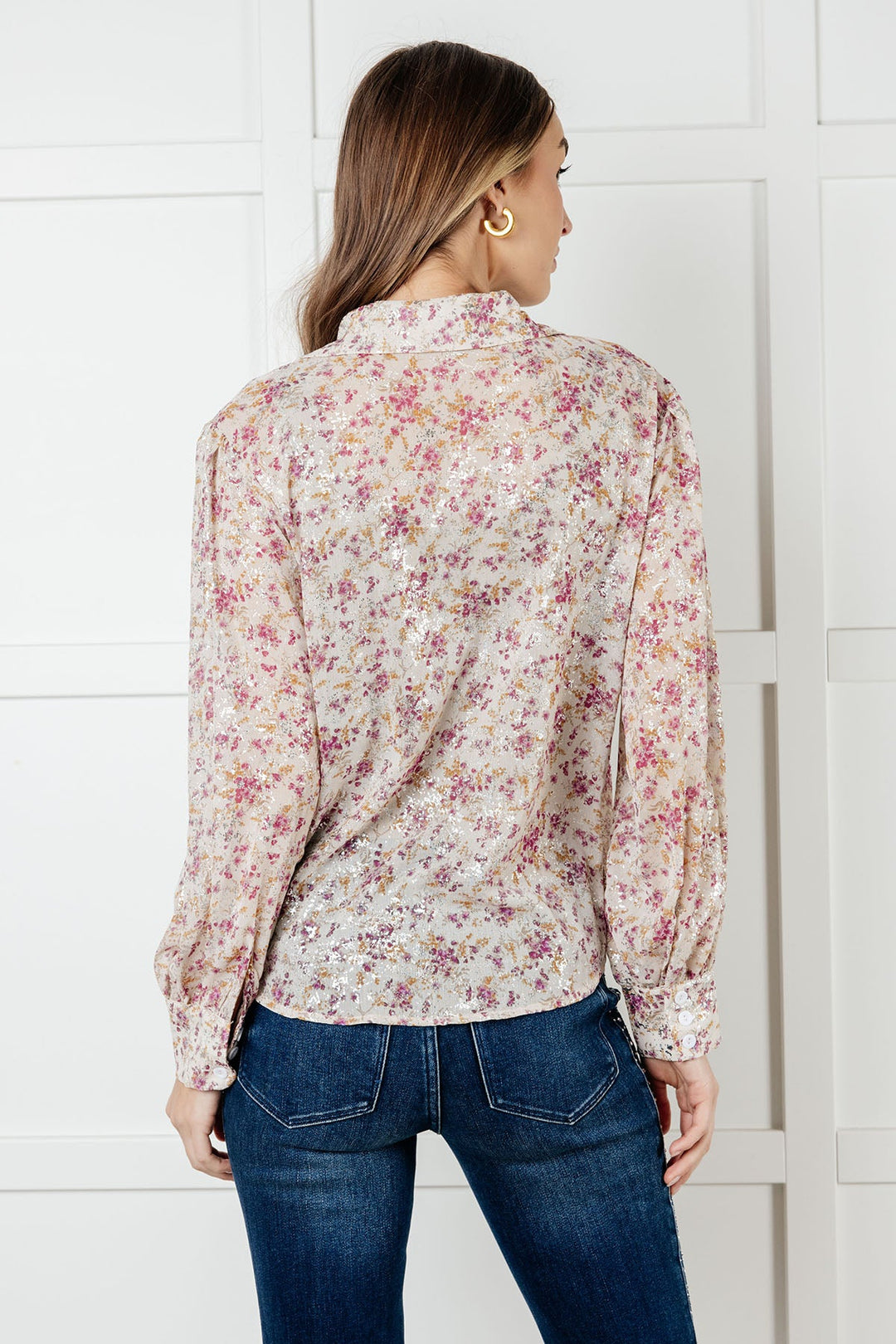 You and I Connect Floral Button Up Blouse - 12/31