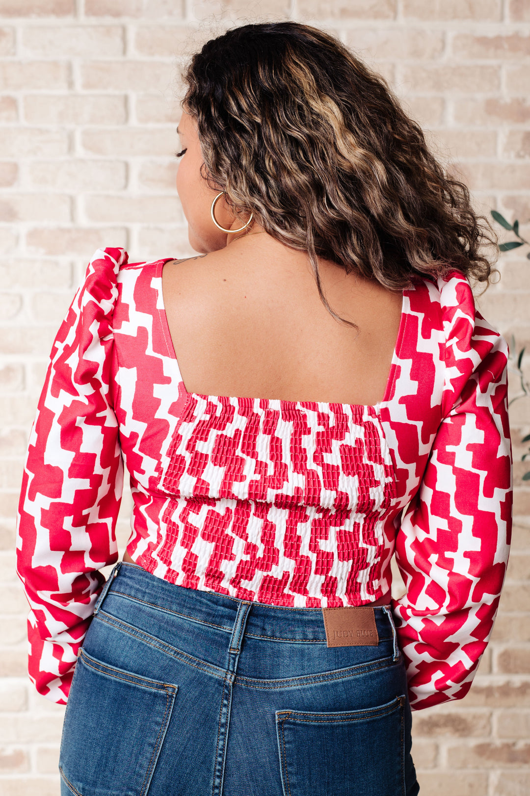 Zola Zip Up Abstract Print Crop Top in Magenta (Ships in 2-3 Weeks)