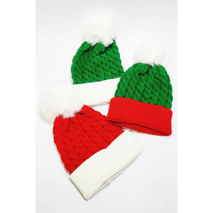 Kid's Christmas Pom Pom Beanies