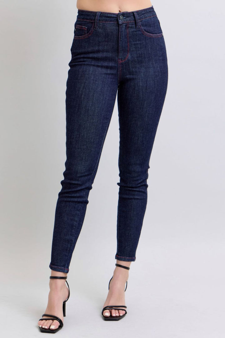 Heart Shaped Back Pockets Skinny Jeans by Judy Blue (Ships in 2-3 Weeks)