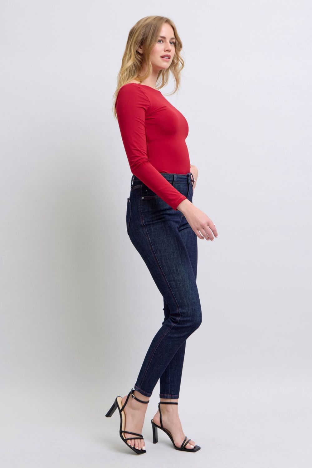 Heart Shaped Back Pockets Skinny Jeans by Judy Blue (Ships in 2-3 Weeks)