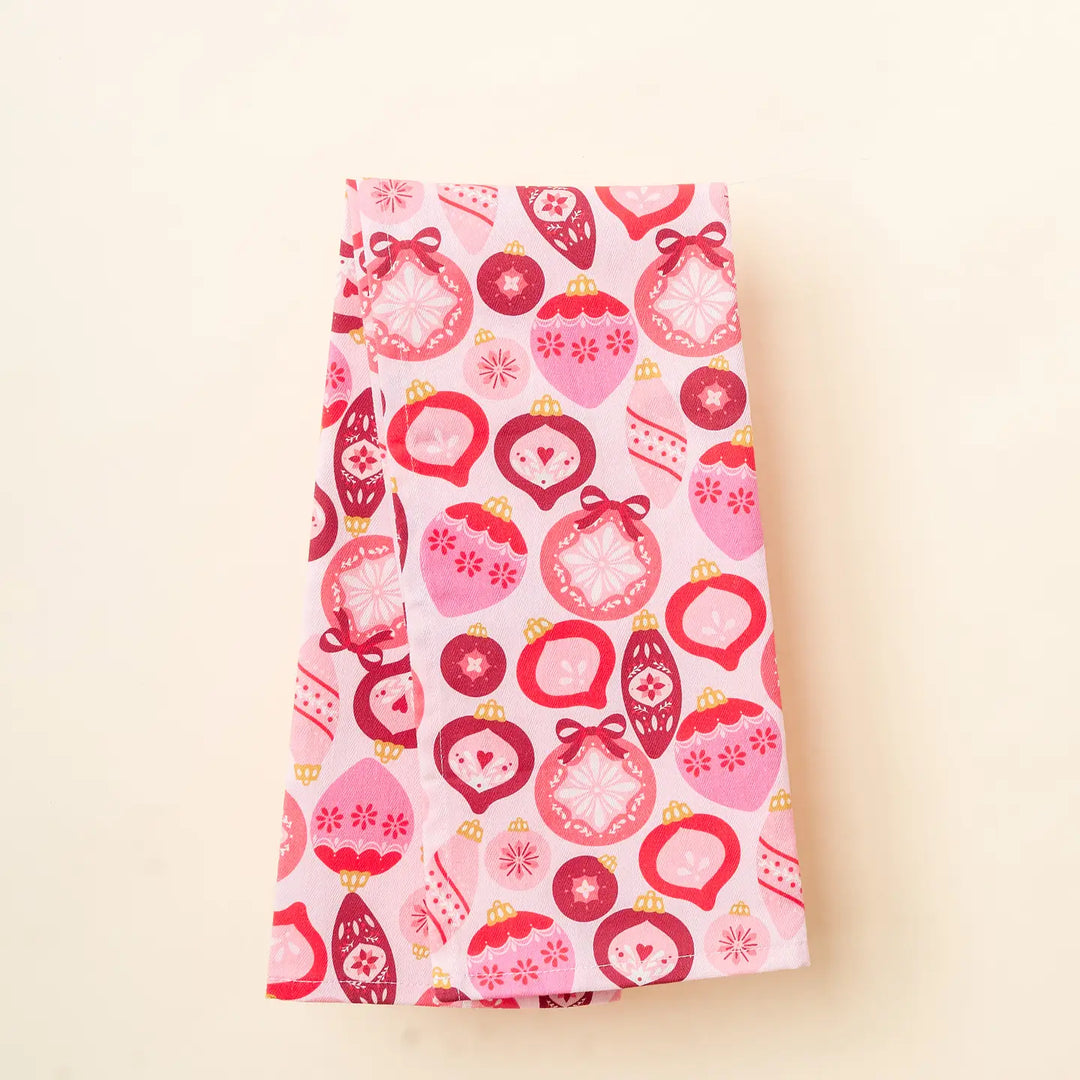 Pink Christmas Tea Towels