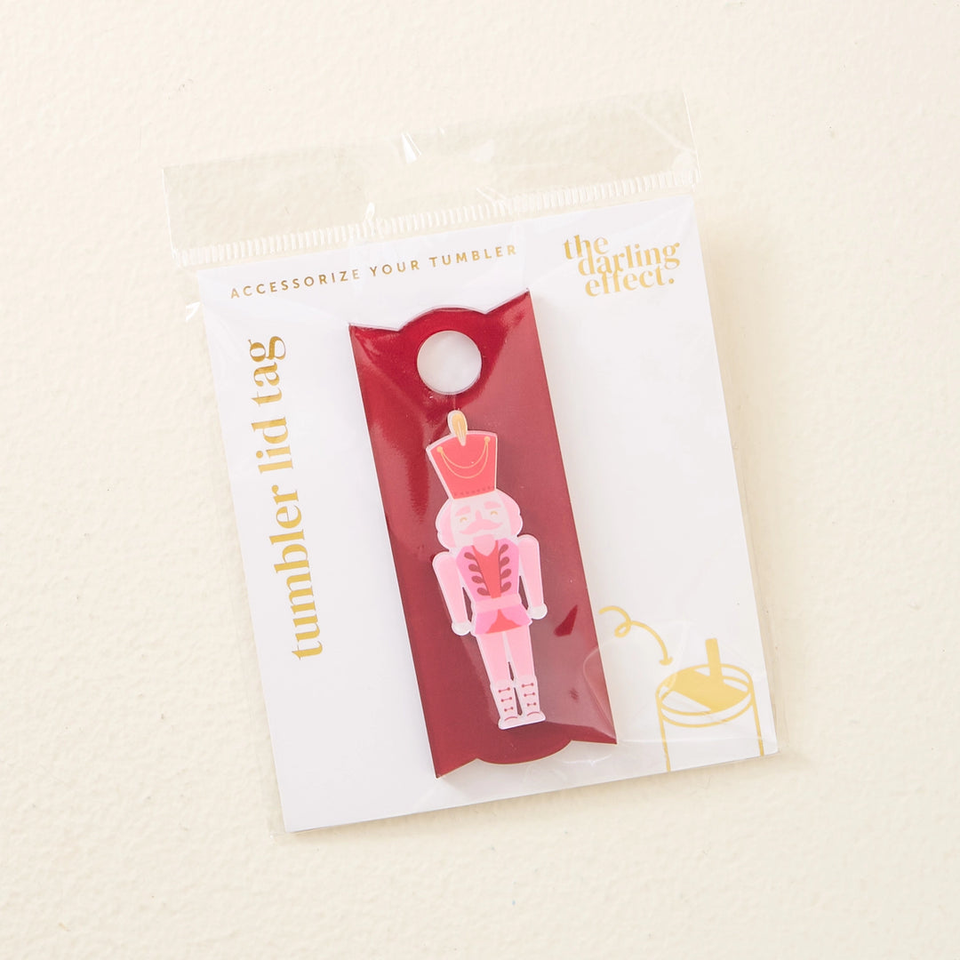 Tumbler Lid Tag - Pink Nutcracker