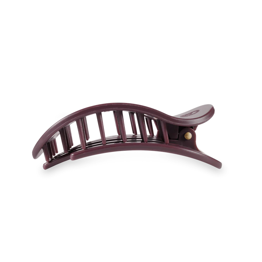 Medium Teleties Flat Oval Clip - Burgundy Bliss