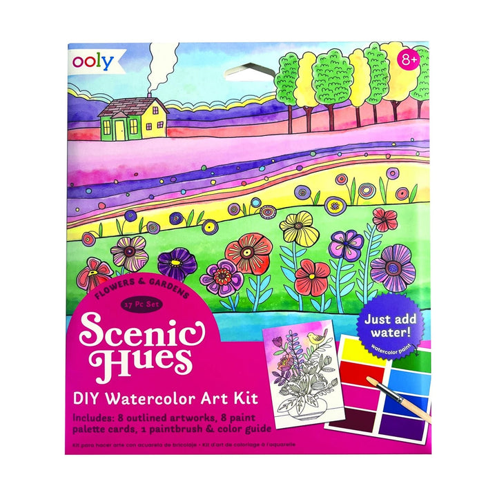 Scenic Hues D.I.Y. Watercolor Kit - Flowers & Gardens