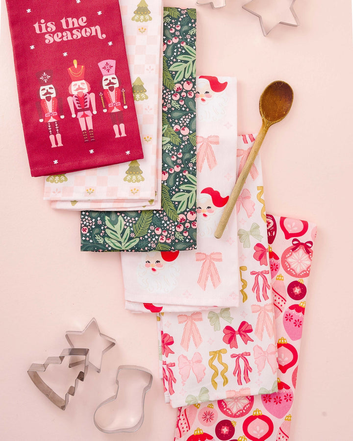 Pink Christmas Tea Towels