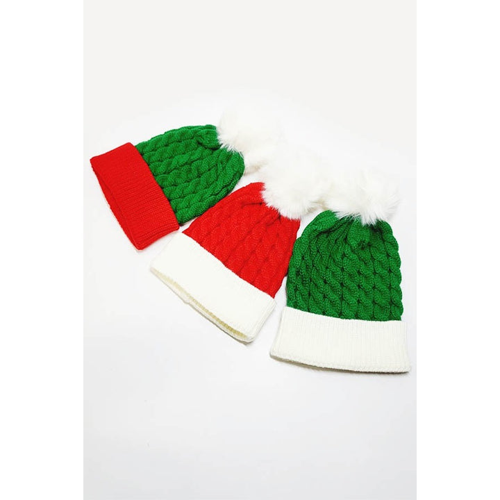 Kid's Christmas Pom Pom Beanies