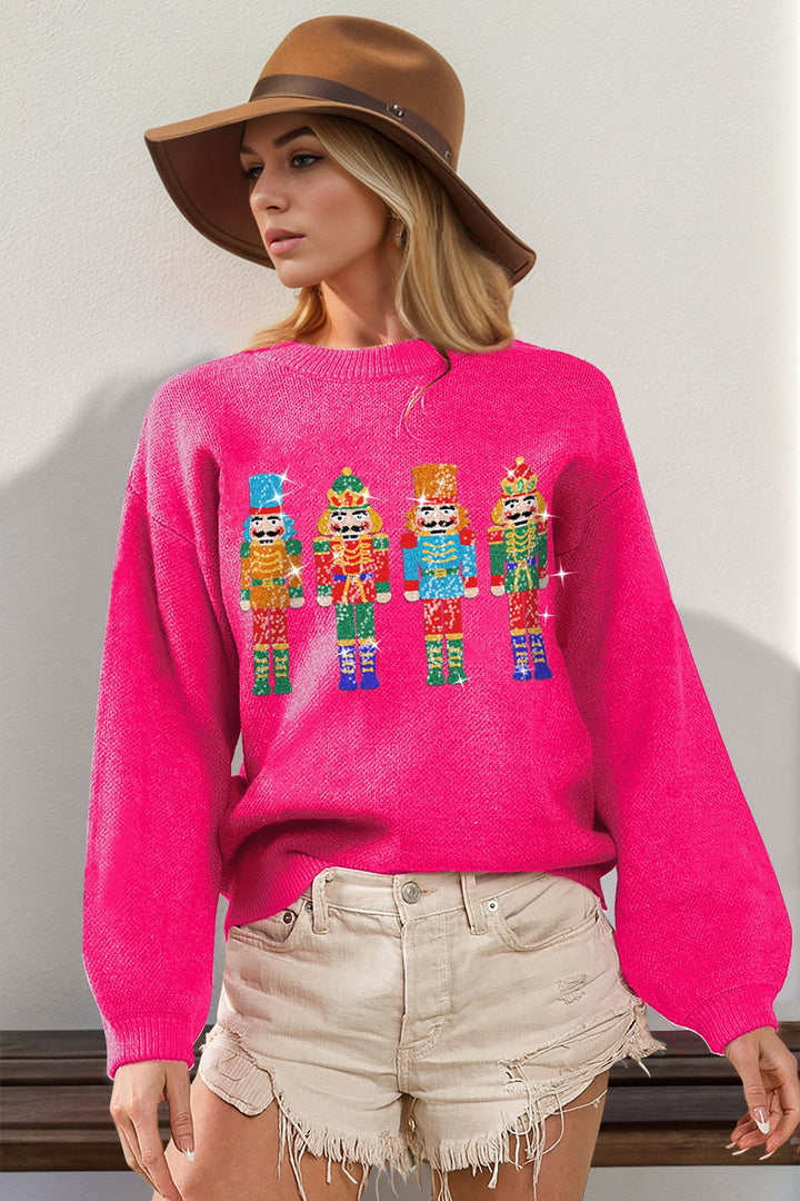 Sequin Nutcracker Trio Sweater by Double Take (Ships in 2-3 Weeks)