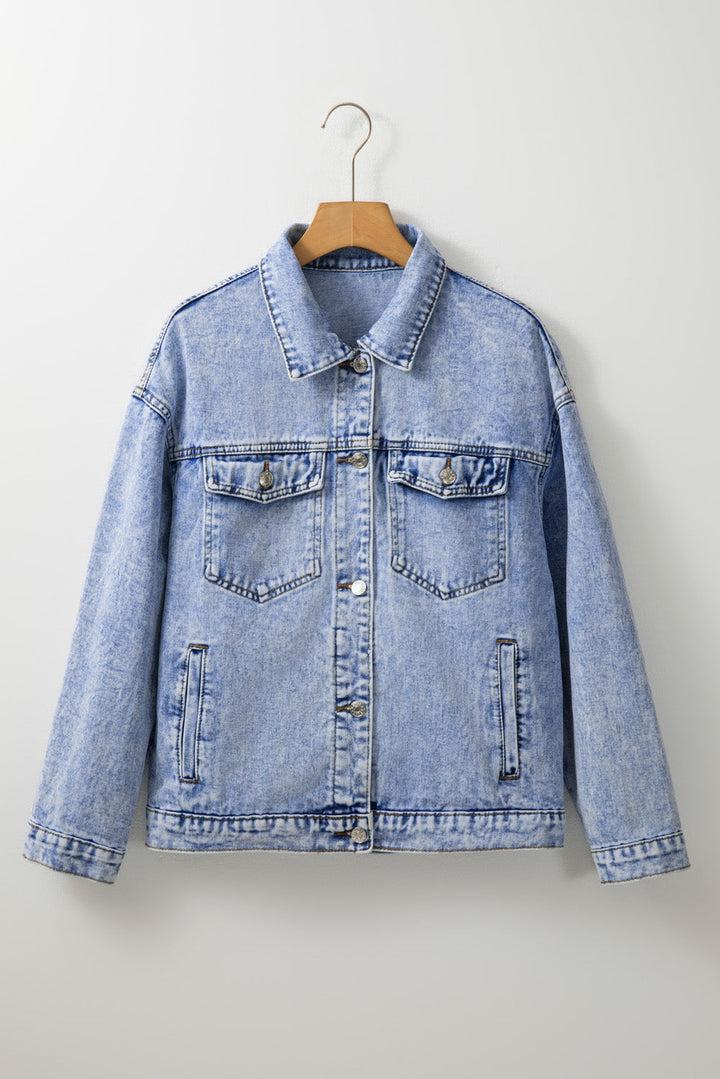 Khloe Vintage Washed Denim Jacket (Ships in 2-3 Weeks)