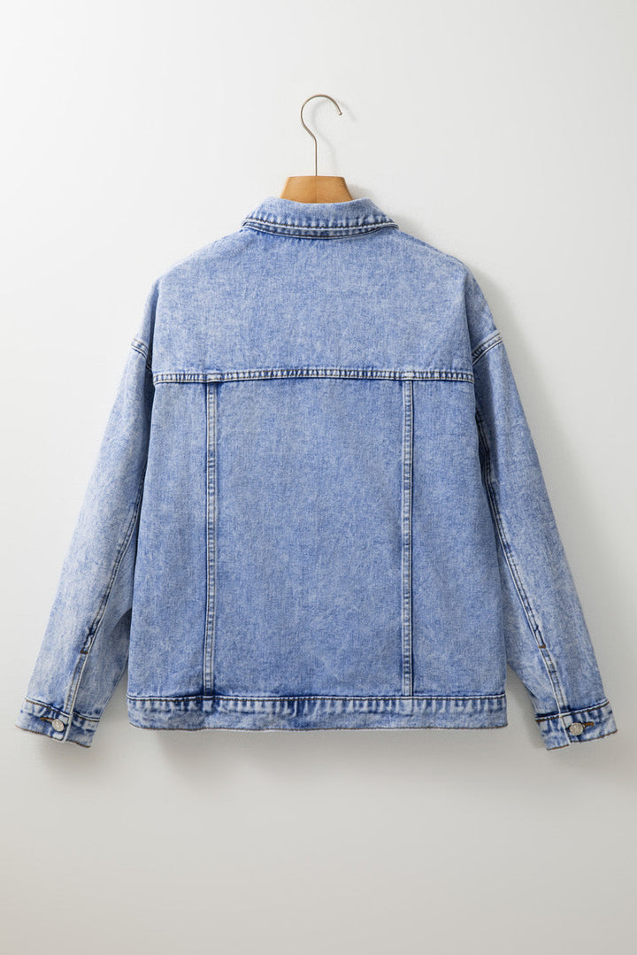 Khloe Vintage Washed Denim Jacket (Ships in 2-3 Weeks)