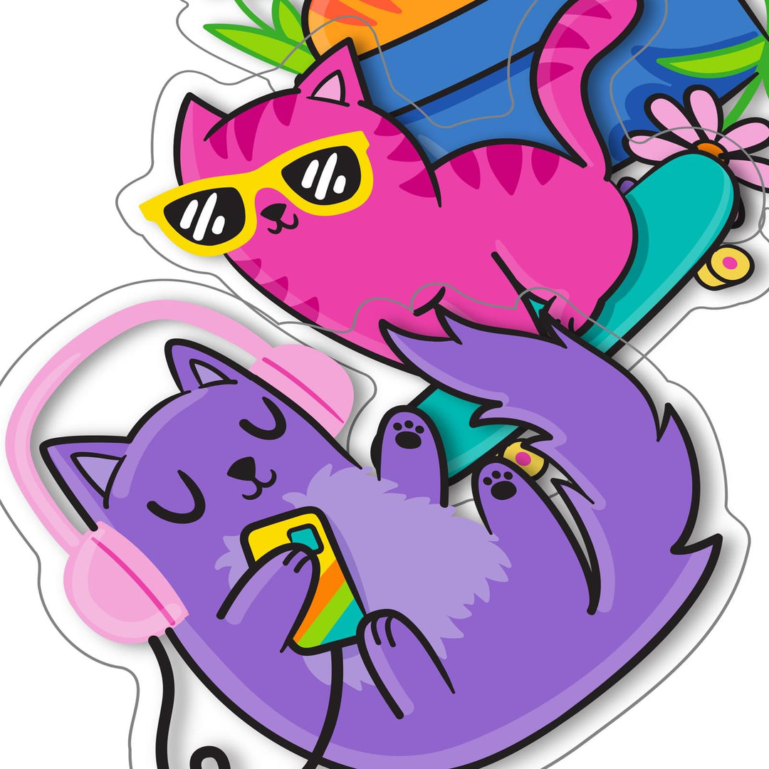 Stickiville Silly Kitties Vinyl Stickers