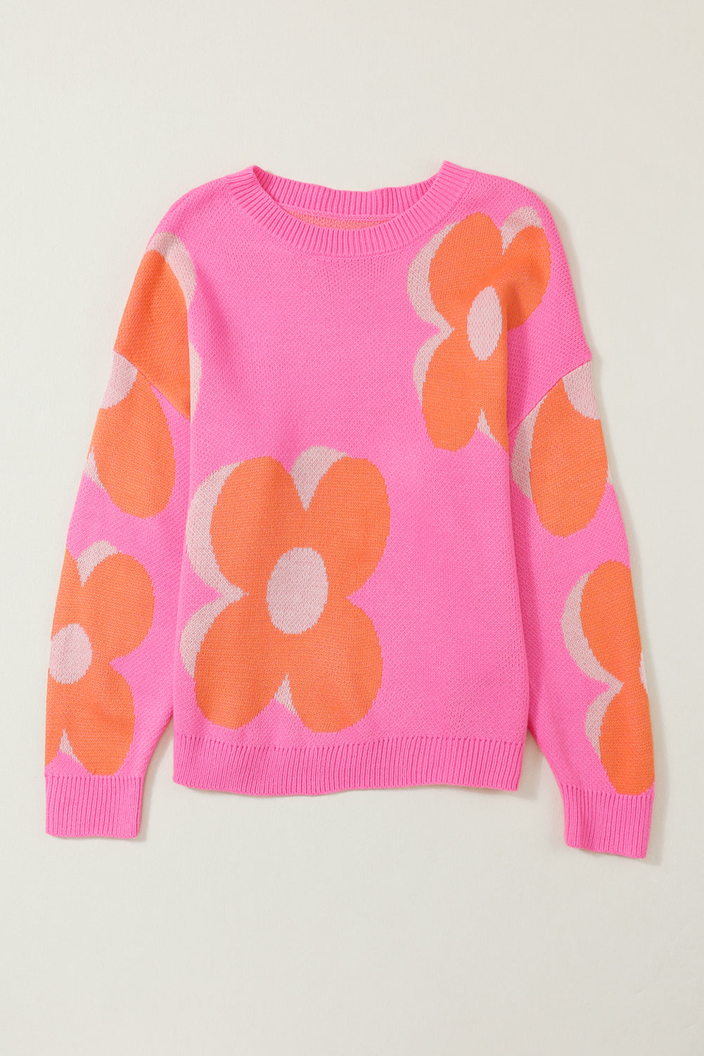 Meadow Pink Floral Slouchy Sweater - Choice of Colors (Ships in 2-3 Weeks)