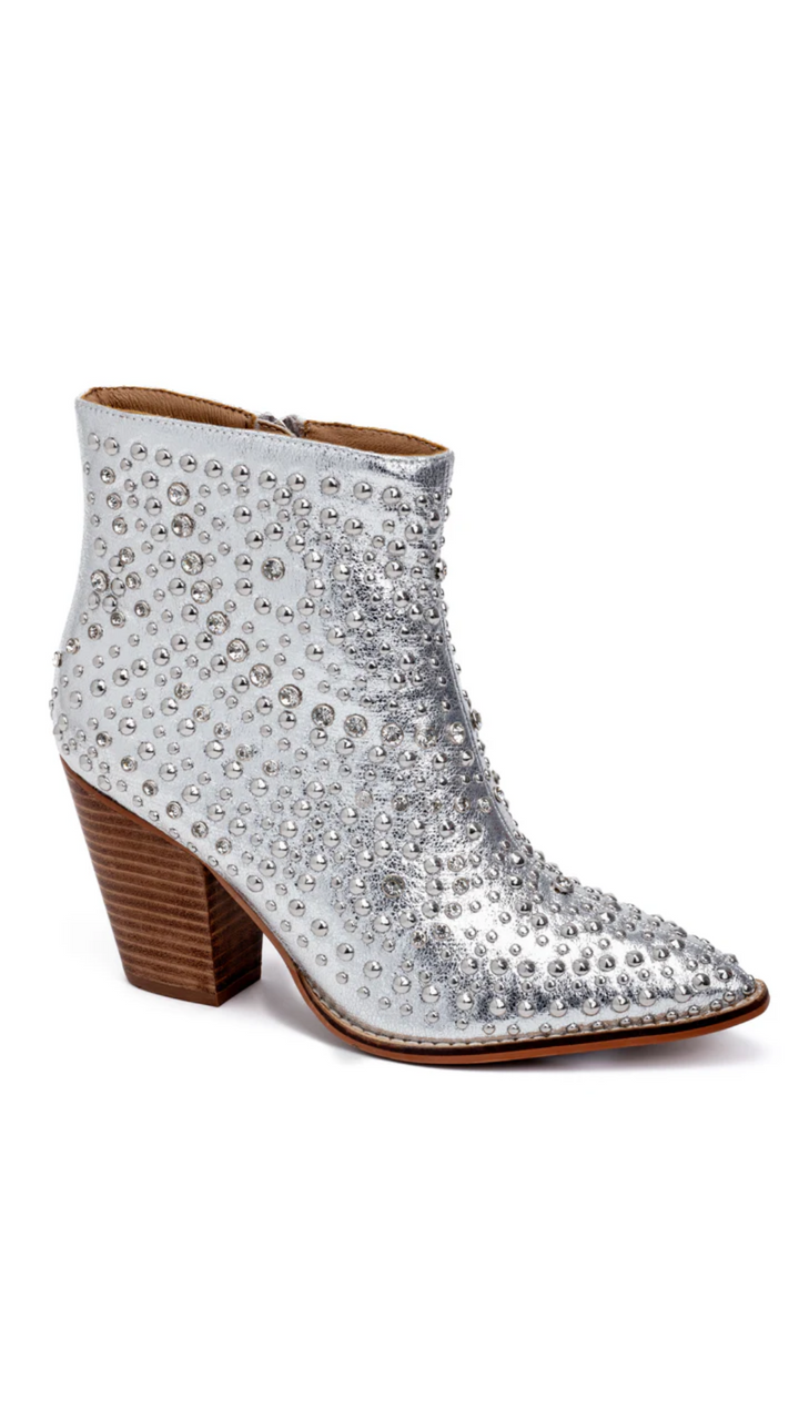 Line Dance Boot by Corky’s - Silver Crinkle Metallic