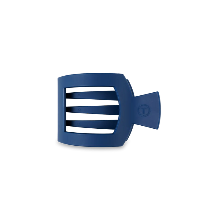 Small Teleties Flat Square Clip - Midnight Rain Navy