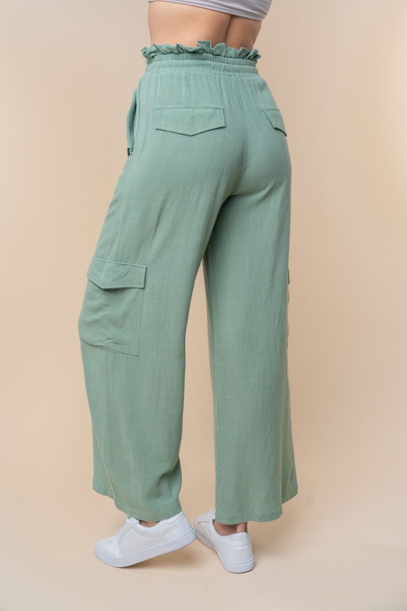 Linen Feel Cargo Pants by White Birch