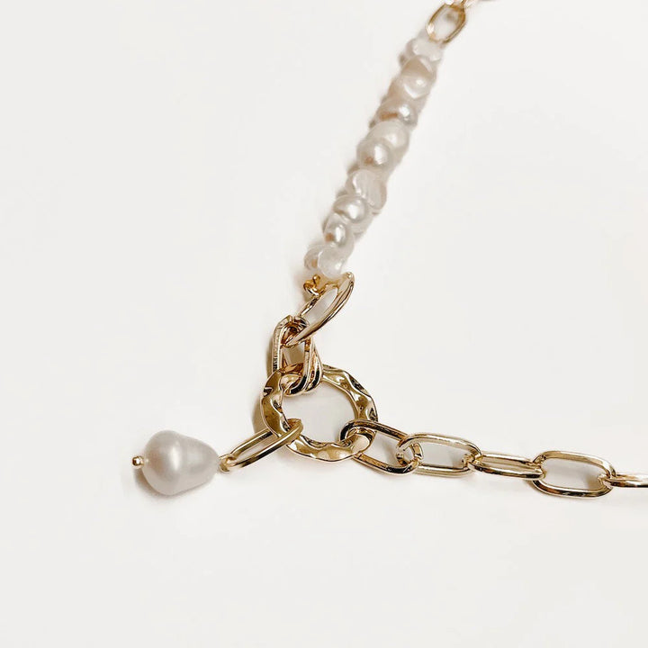 Pacific Pearl Link Chain Necklace by Pretty Simple