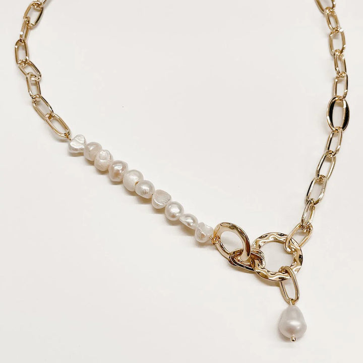 Pacific Pearl Link Chain Necklace by Pretty Simple