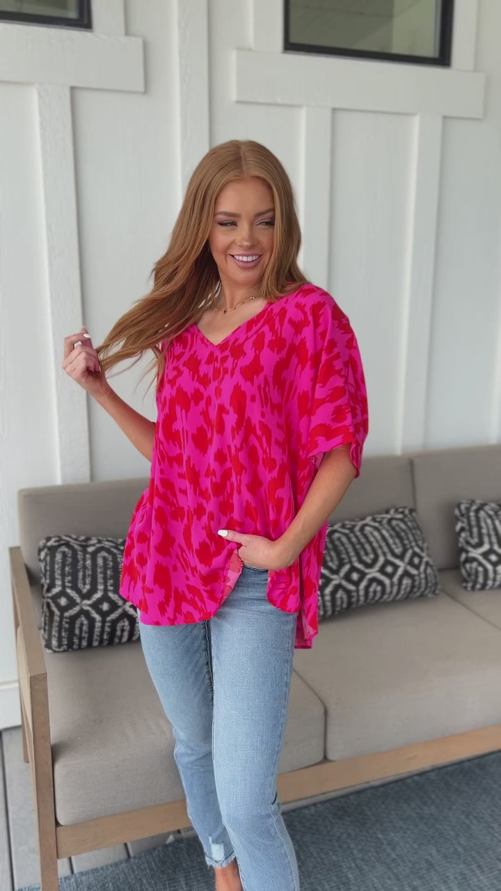 Unforgettable V-Neck Animal Print Blouse