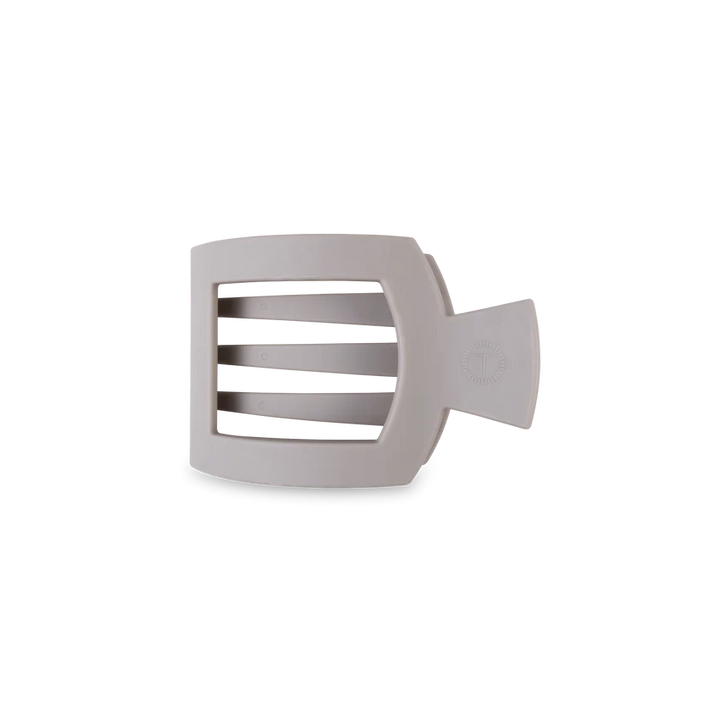 Small Teleties Flat Square Clip - Silver Flames