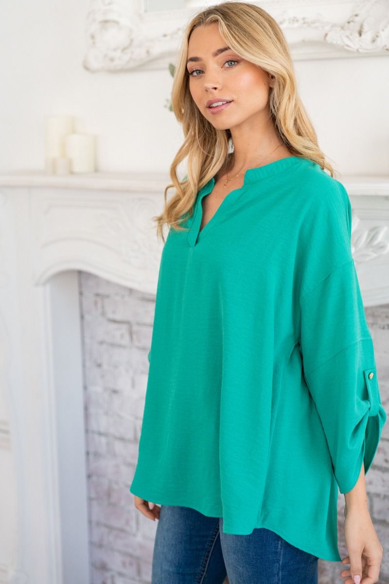 Tab Sleeve Tunic by White Birch - Choice of Color