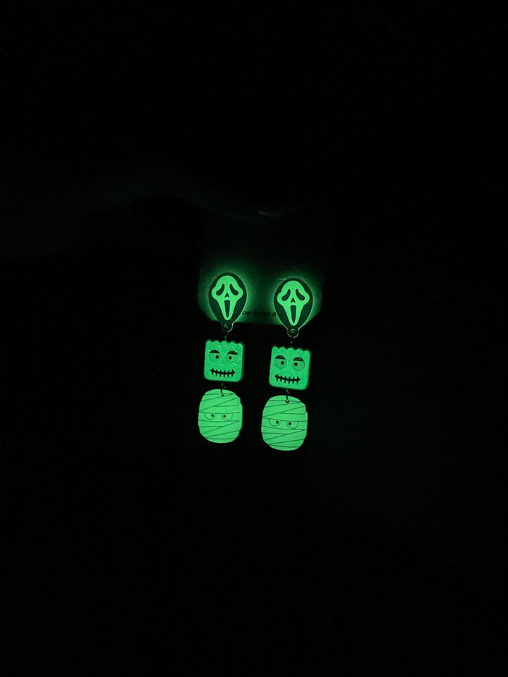 Glow in the Dark Mummy Dangle Earrings