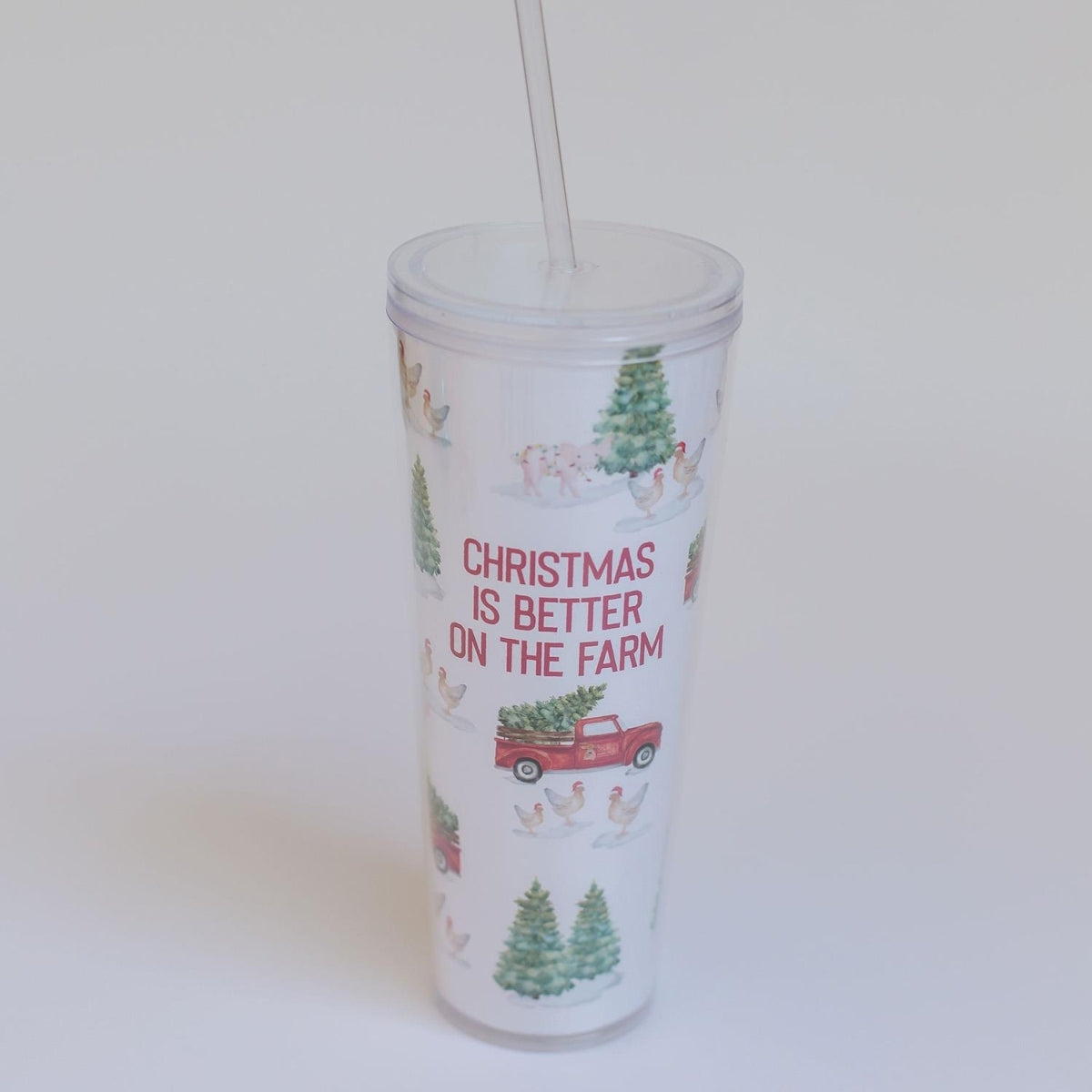 Christmas Is Better On The Farm' Straw Tumbler – Prep Obsessed