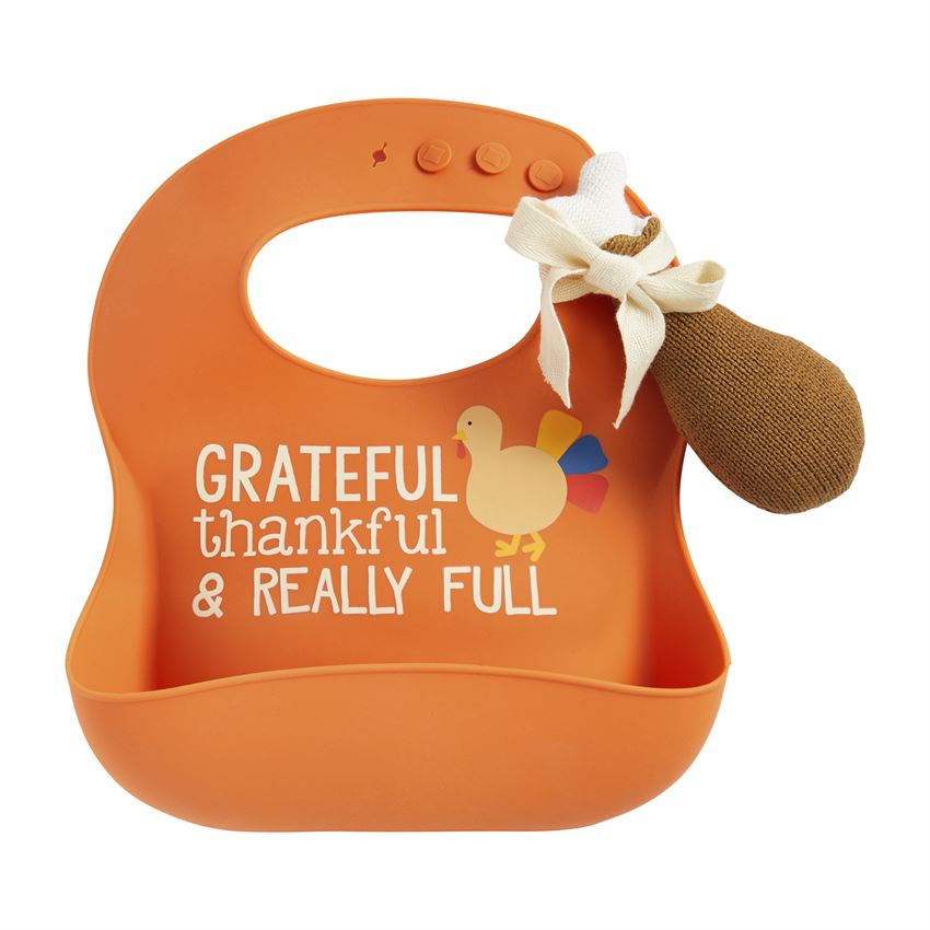 Thanksgiving Bib & Rattle Set by Mud Pie