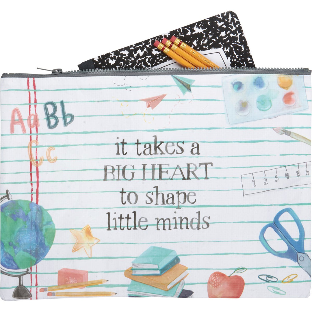 'It Takes A Big Heart To Shape Little Minds' Zipper Folder