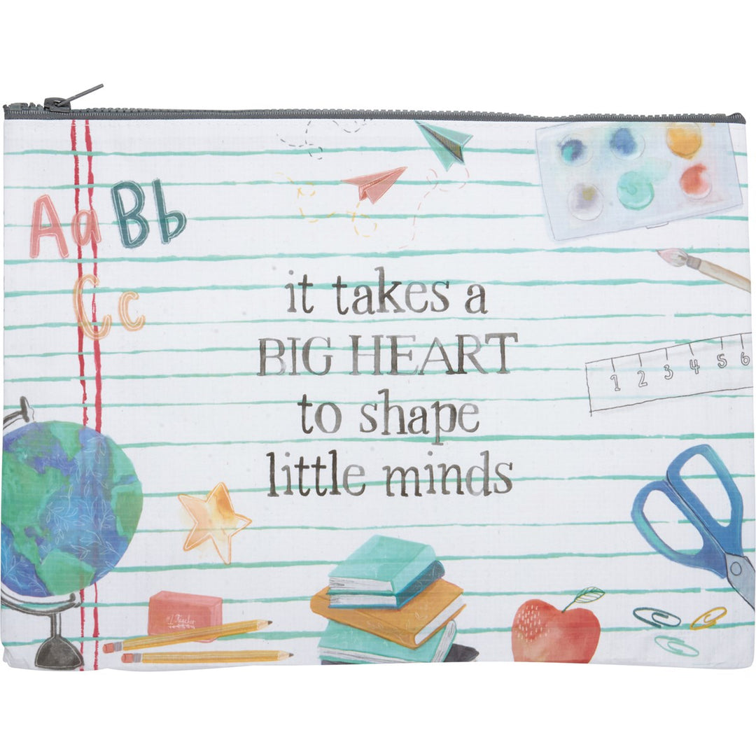 'It Takes A Big Heart To Shape Little Minds' Zipper Folder