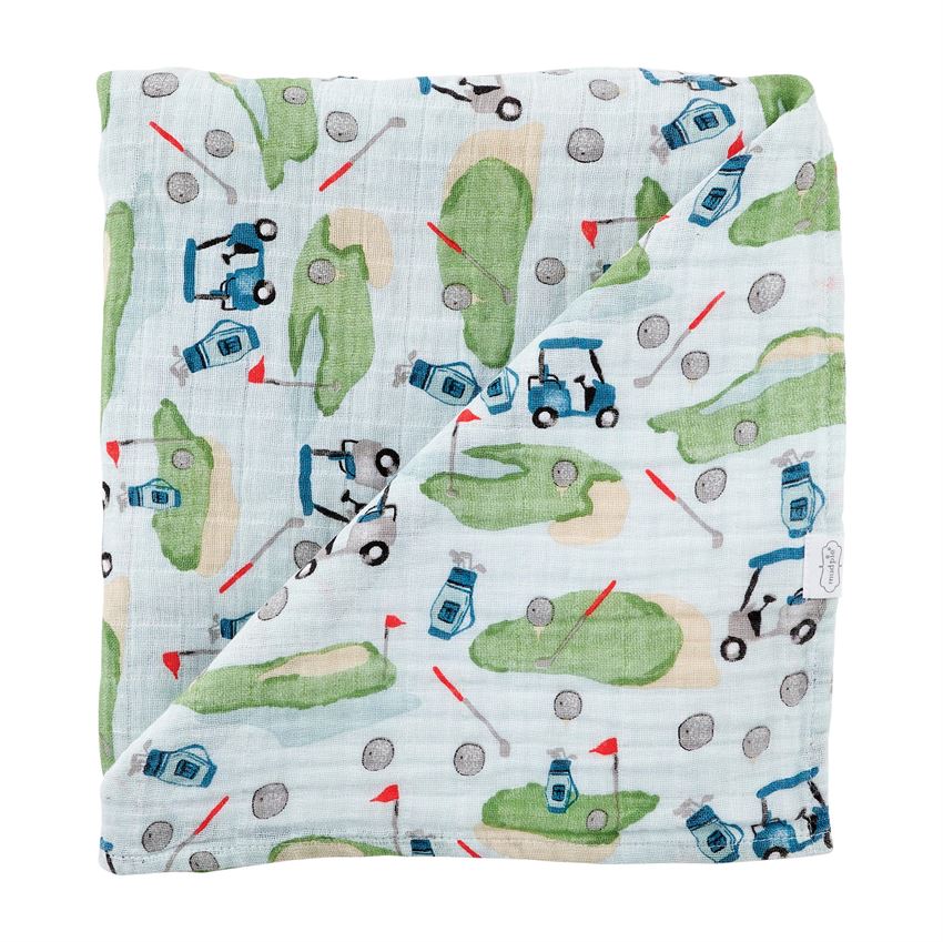 Golf Muslin Swaddle Blanket by Mud Pie