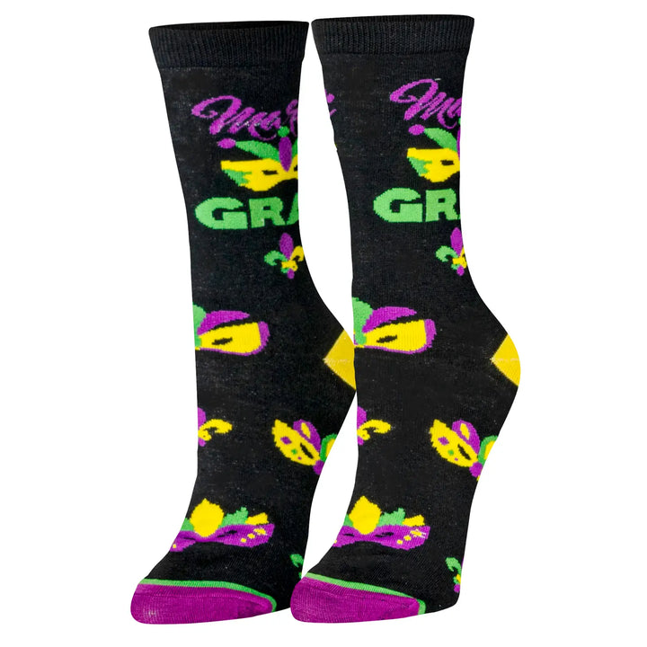 Crazy Socks - Womens Crew Folded - Mardi Gras