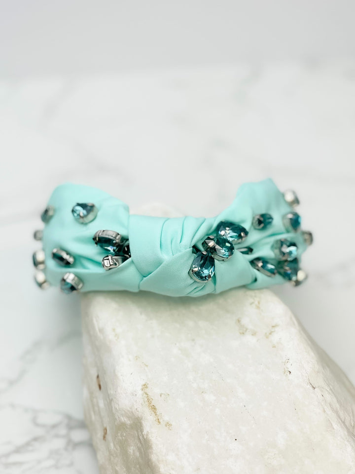 Top Knot Jewel Headband - Mint