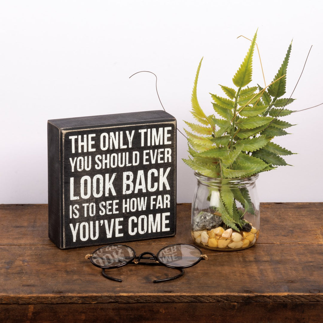 'Look Back' Box Sign by PBK