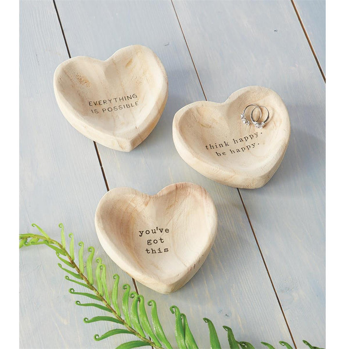 Wood Heart Trinket Trays by Mud Pie