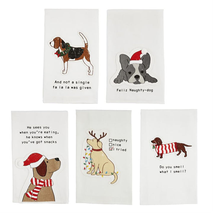 Christmas Dog Appliqued Towels by Mud Pie - Choice of 5 Styles