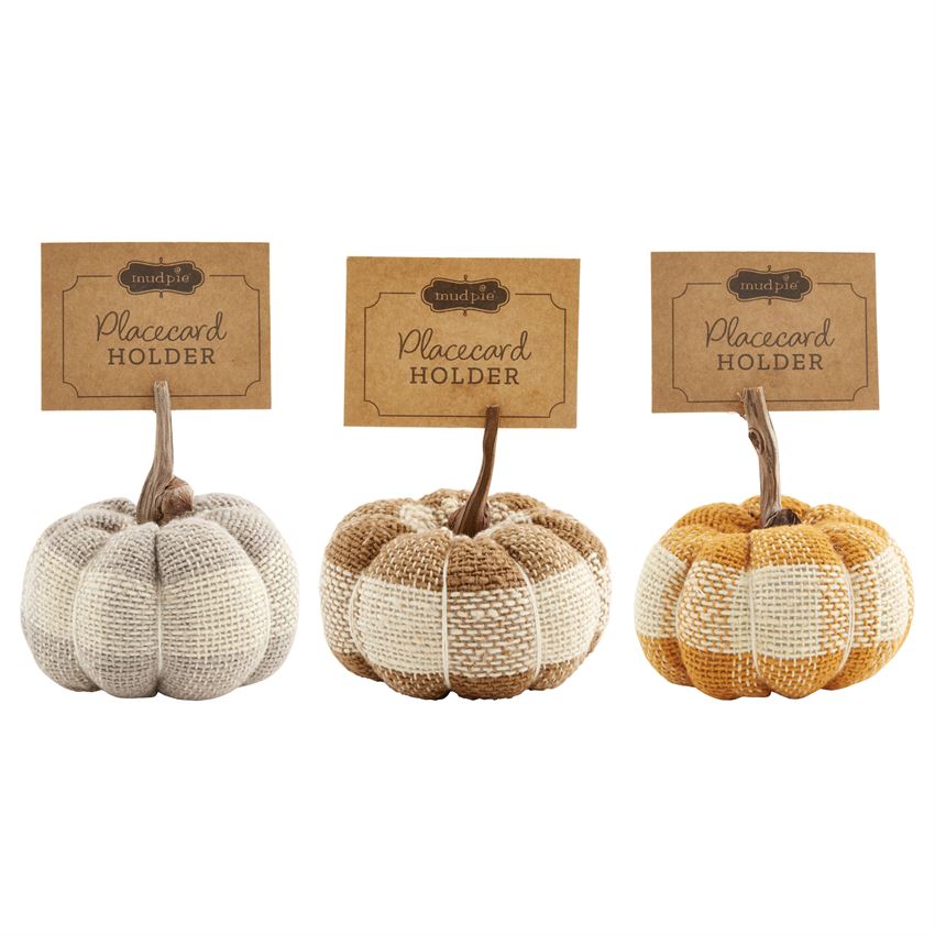 Pumpkin Card Holders by Mud Pie - 3 Color Options