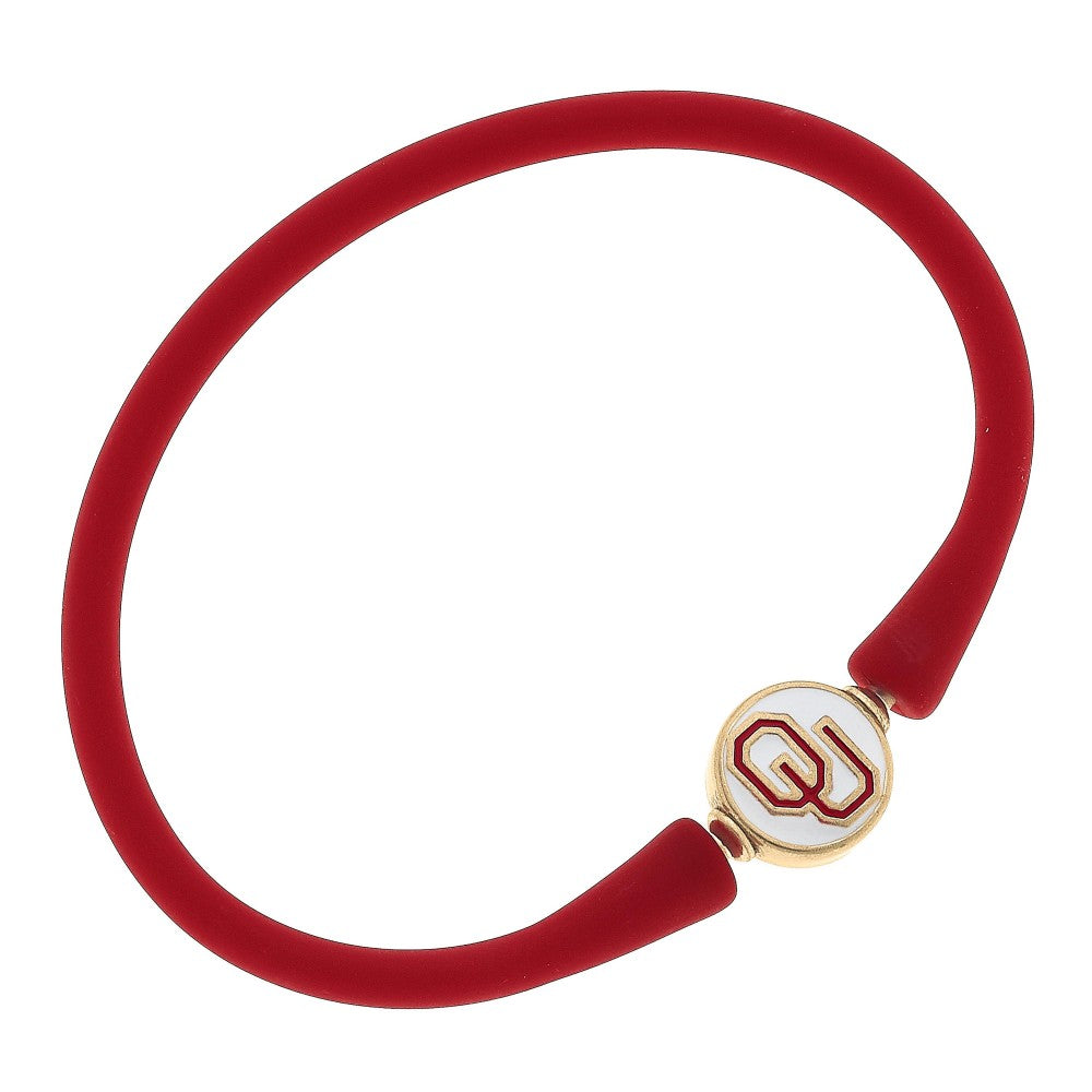 Collegiate Game Day Silicone Bracelet - Oklahoma Red