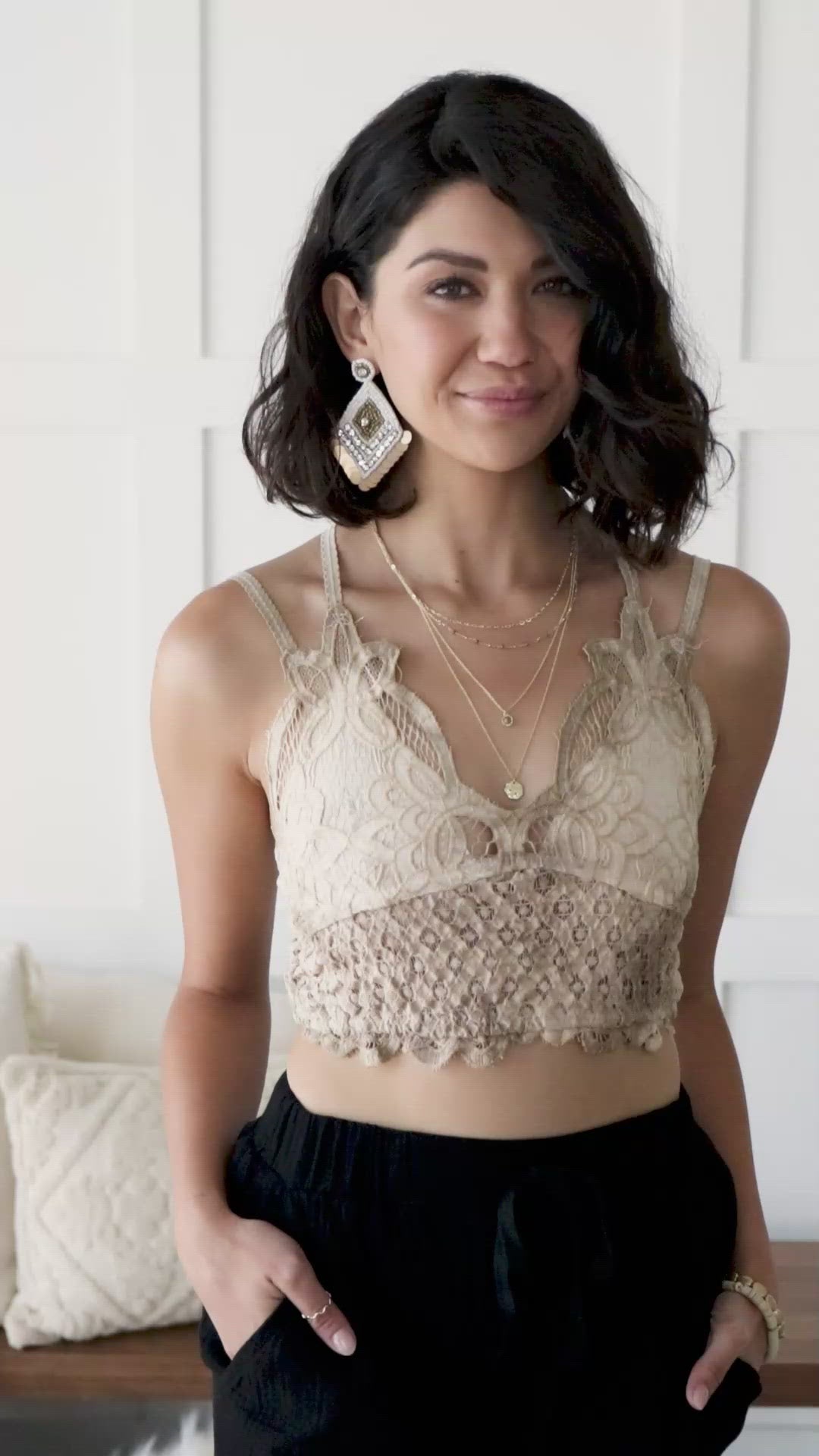 Live In Lace Bralette in Taupe