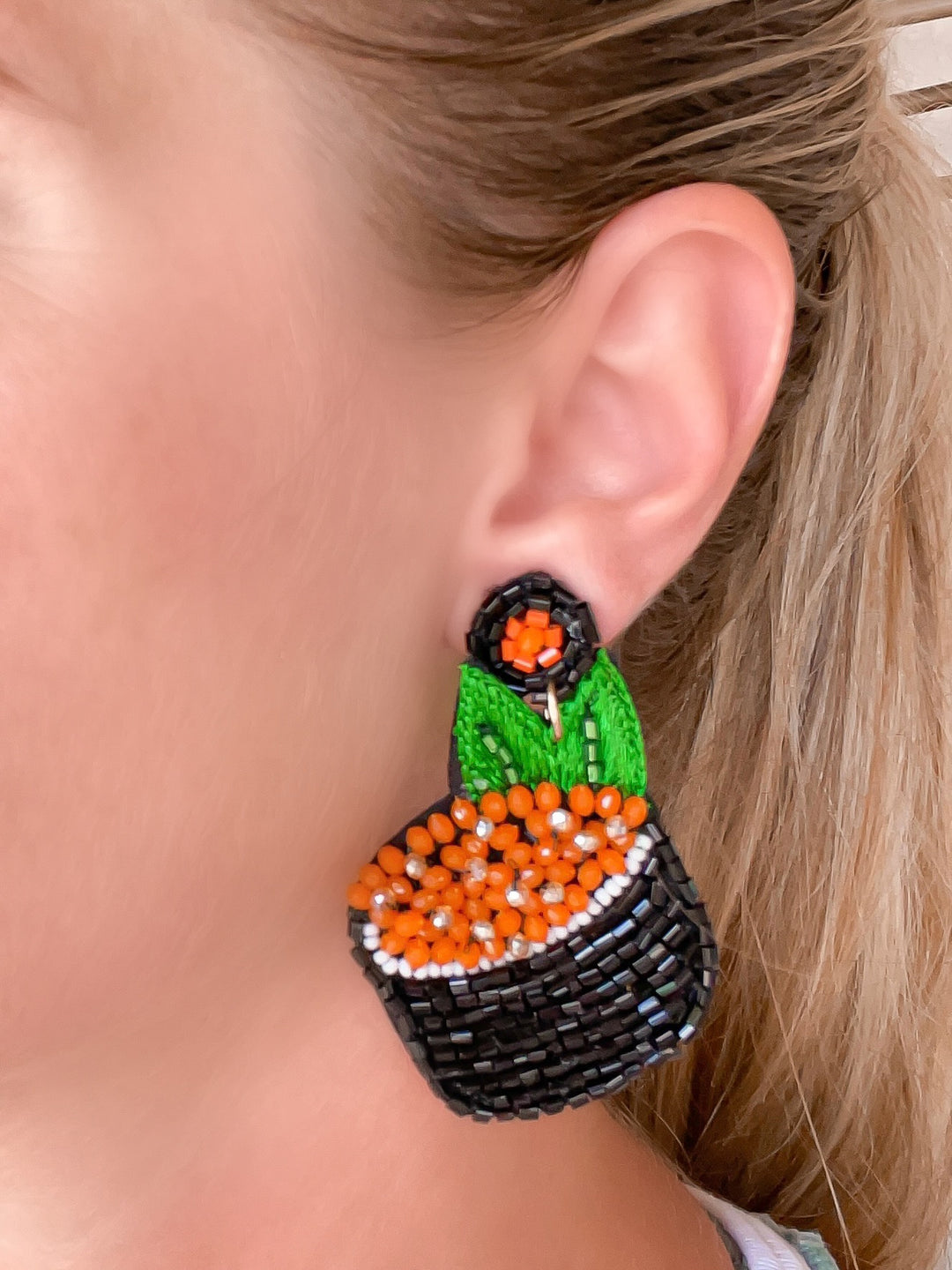 Sushi Roll Beaded Dangle Earrings