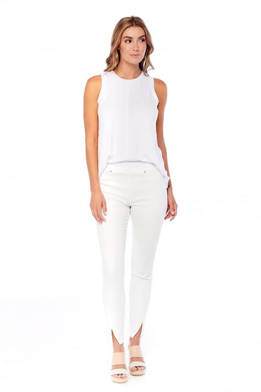 Frye Slit-Hem Jeans by Mud Pie - White