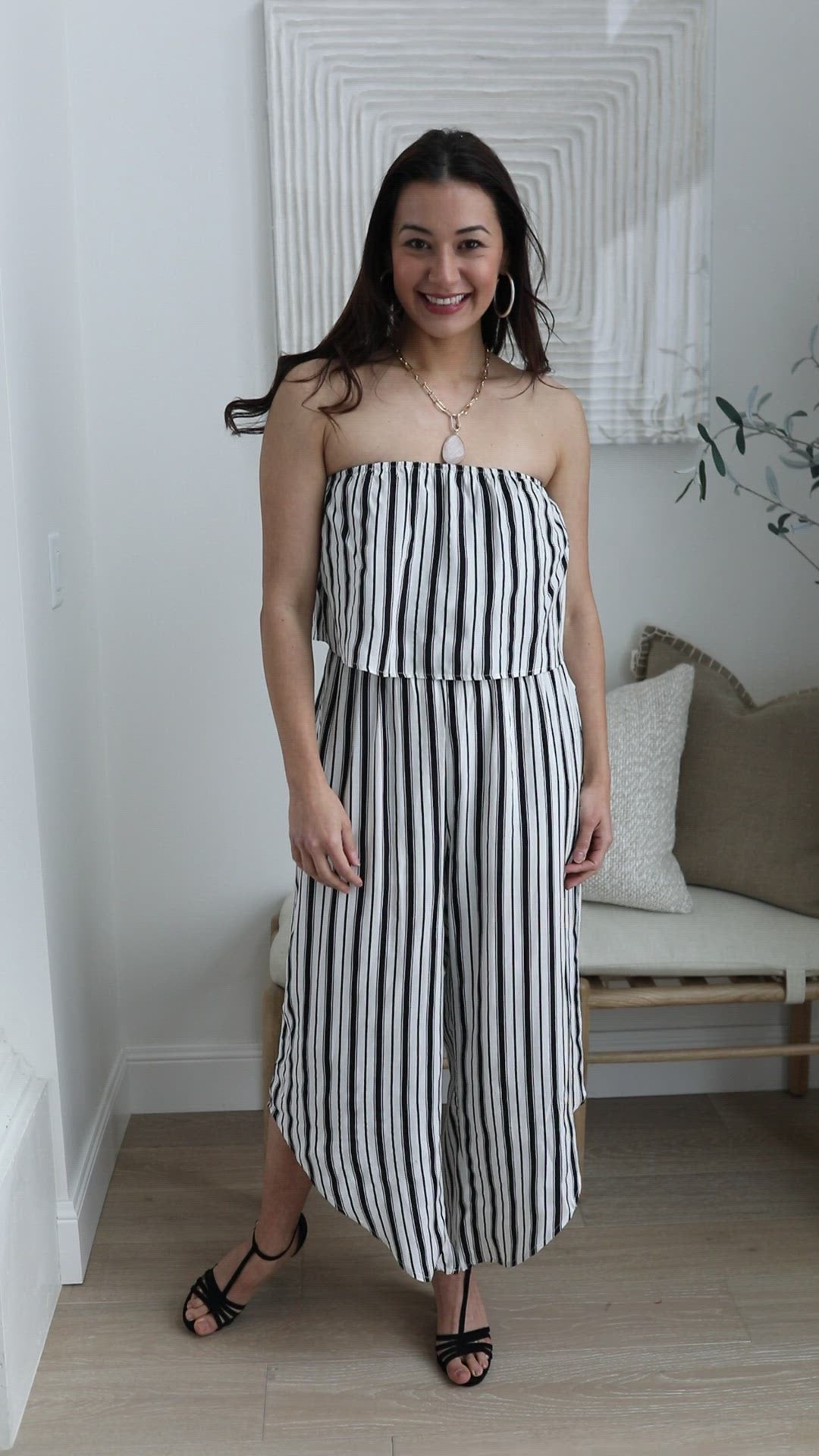 Modern Stripes Sleeveless Jumpsuit