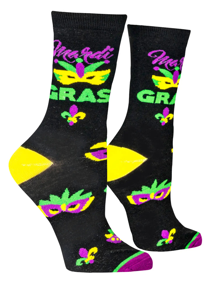 Crazy Socks - Womens Crew Folded - Mardi Gras