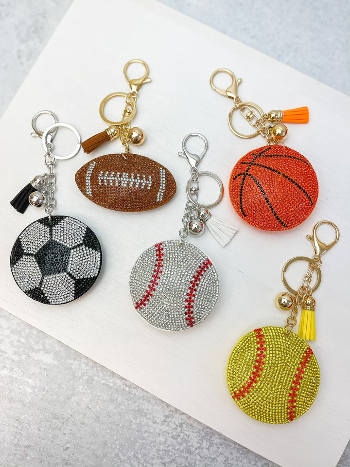 Sports Ball Glitzy Key Chains