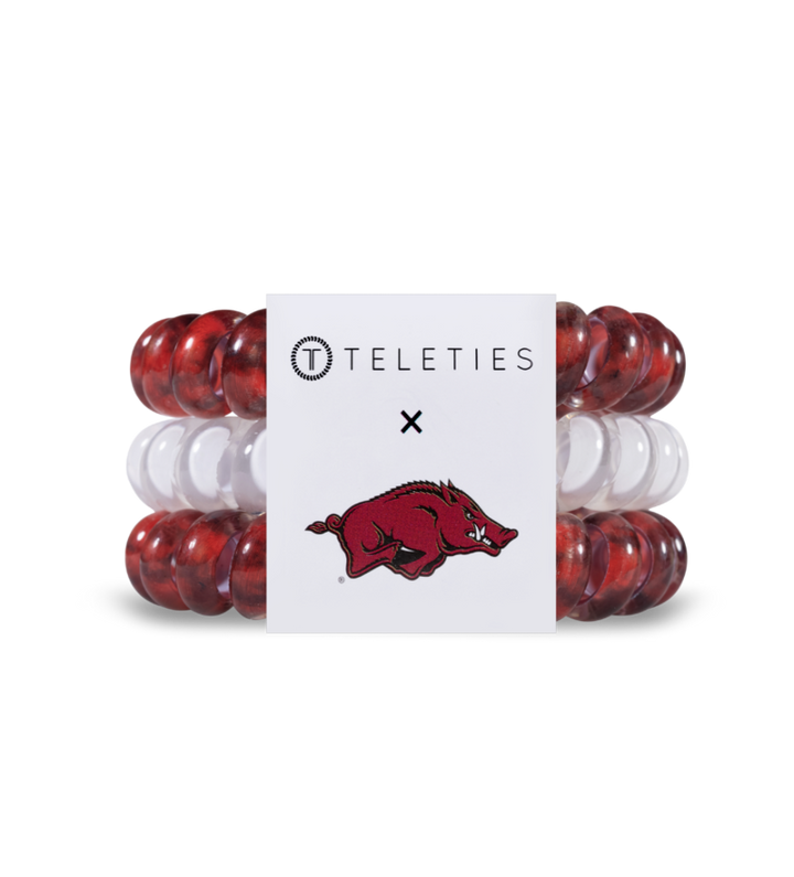 Teleties Hair Tie - Large Band Pack of 3 - University of Arkansas