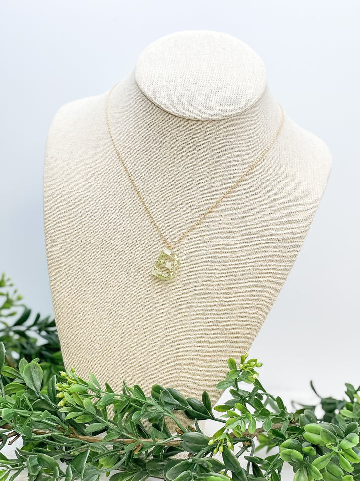 Flower Initial Pendant Necklace