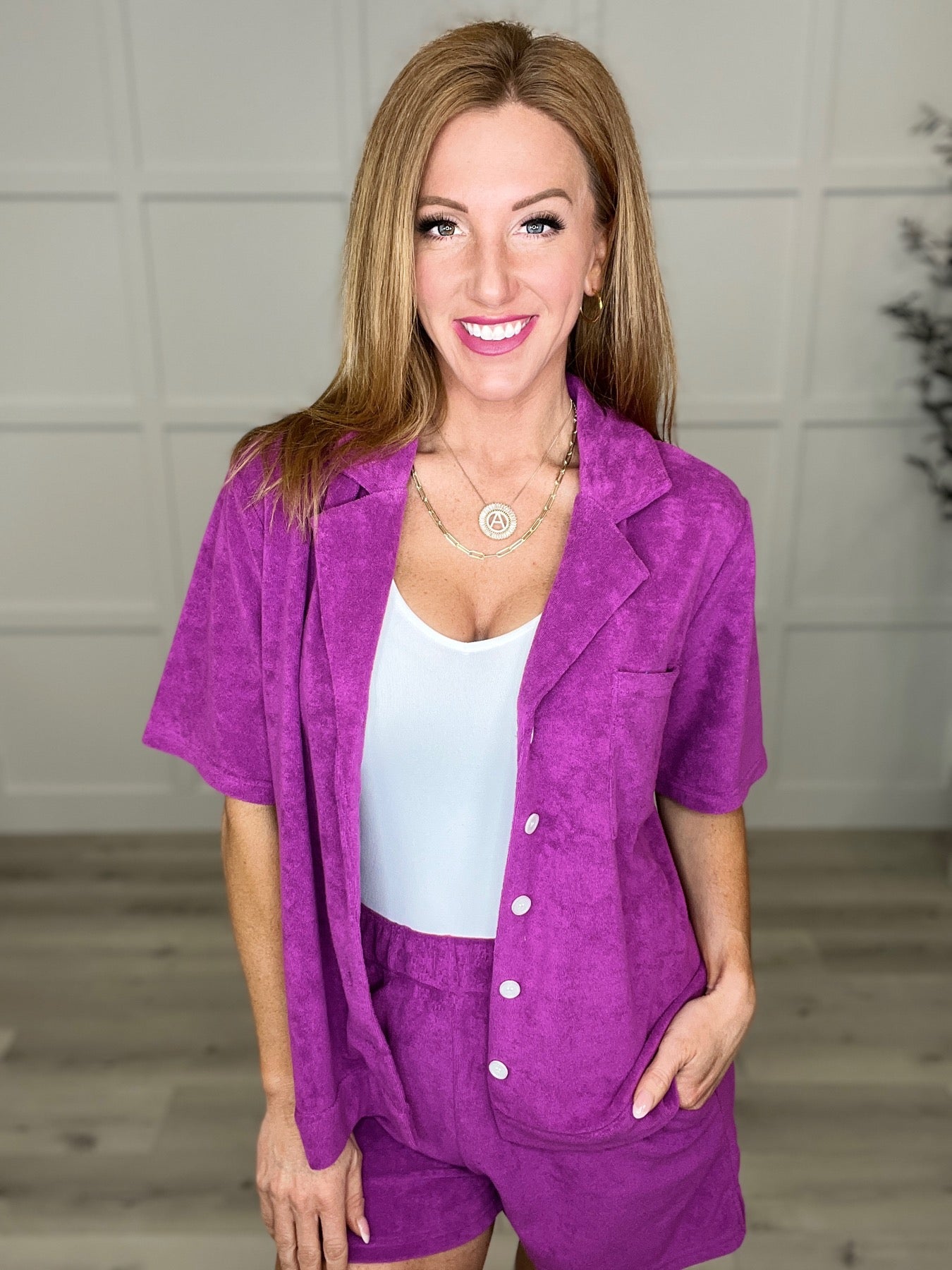 DOORBUSTER! French Terry Button Down Top in 2 Colors (Ships in 1-2 Weeks)