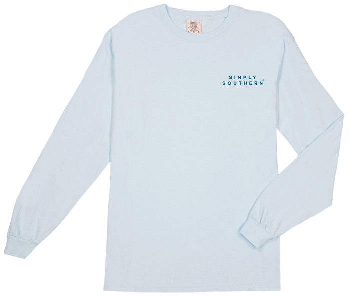 Mountain Chambray Logo Long Sleeve Tee by Simply Southern