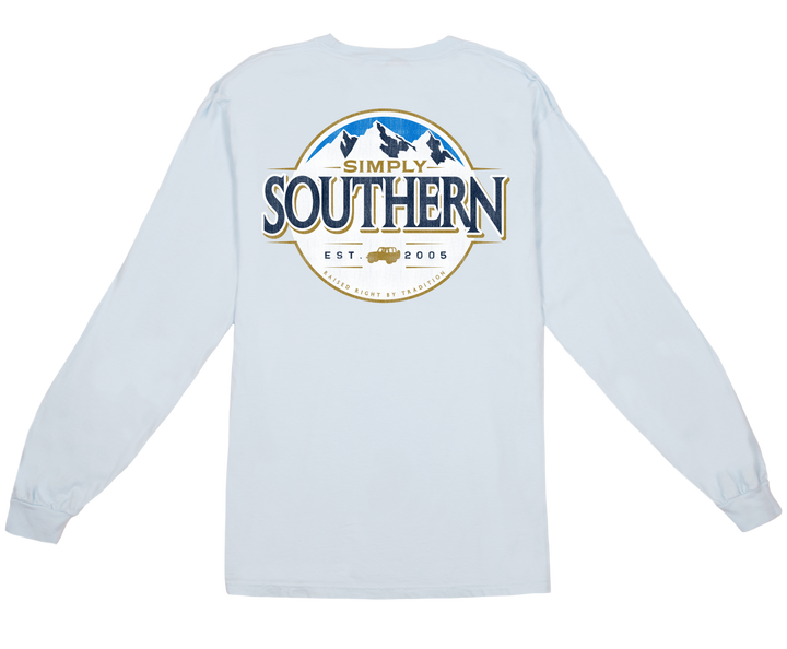 Mountain Chambray Logo Long Sleeve Tee by Simply Southern